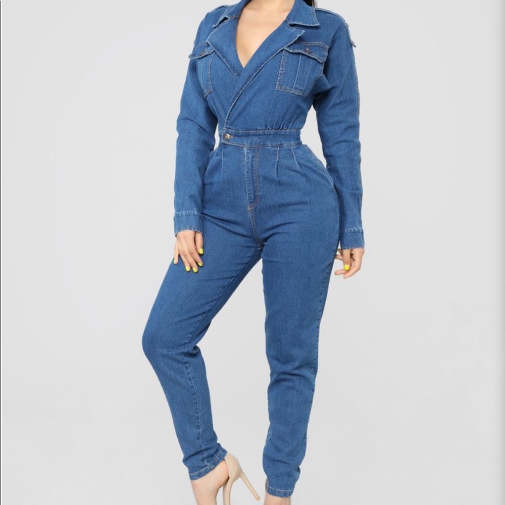 Fashion Nova Demin Jumpsuit BRAND NEW WITH TAGS